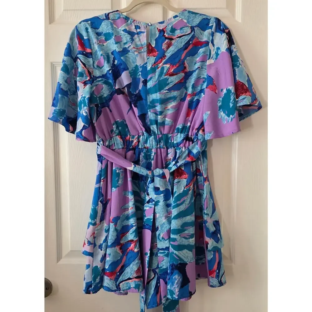 Umgee Colorful Floral Romper Size Small